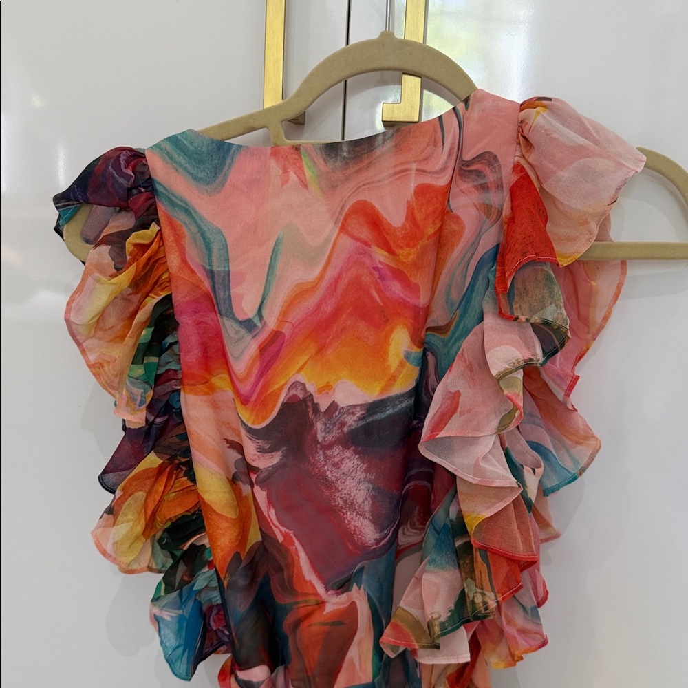 Hutch Multicolor Floral Midi wrap Dress NWT SMALL - Picture 7 of 8